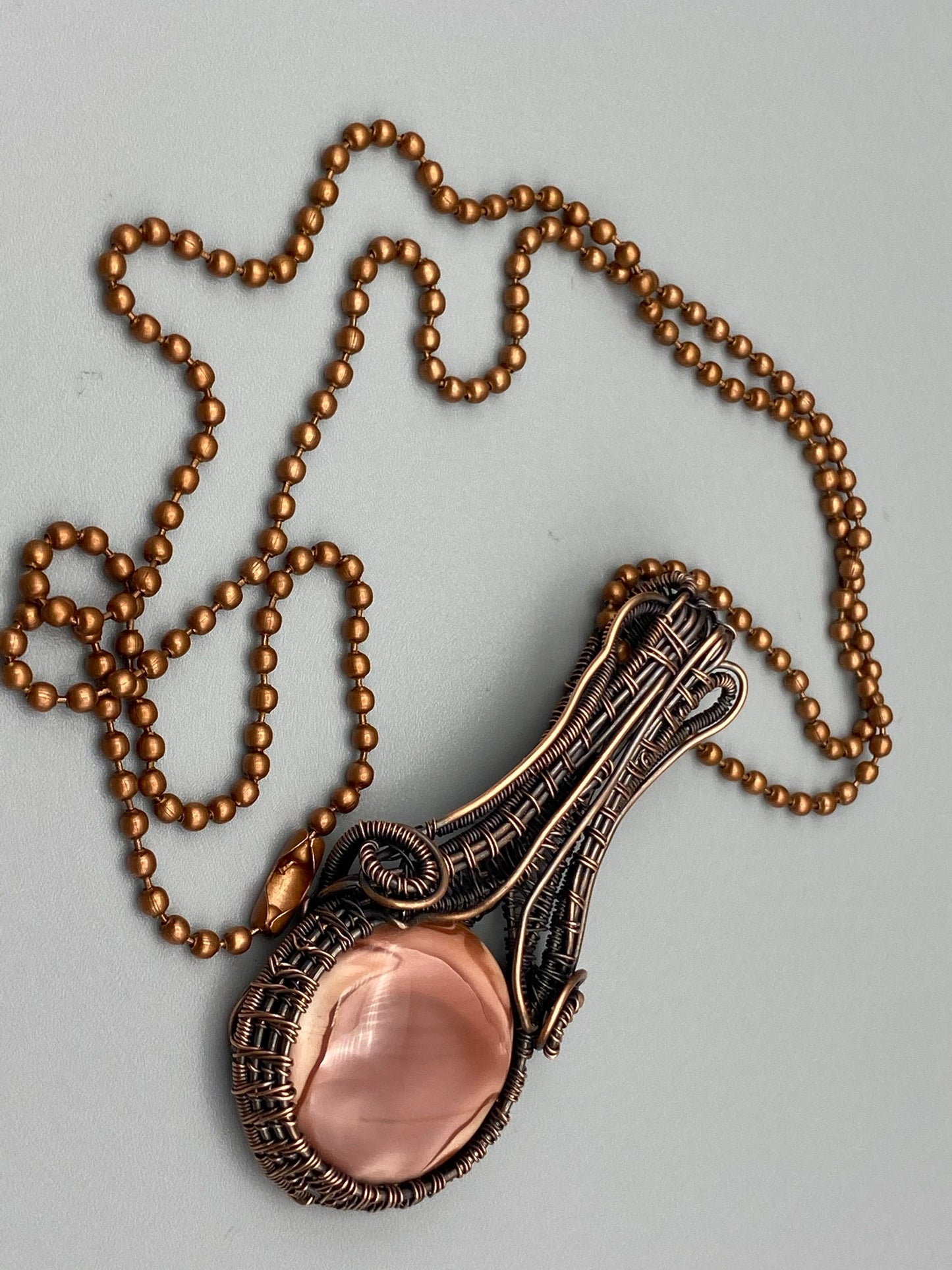 Imperial Jasper Pink Round Pendant with Tall Bail