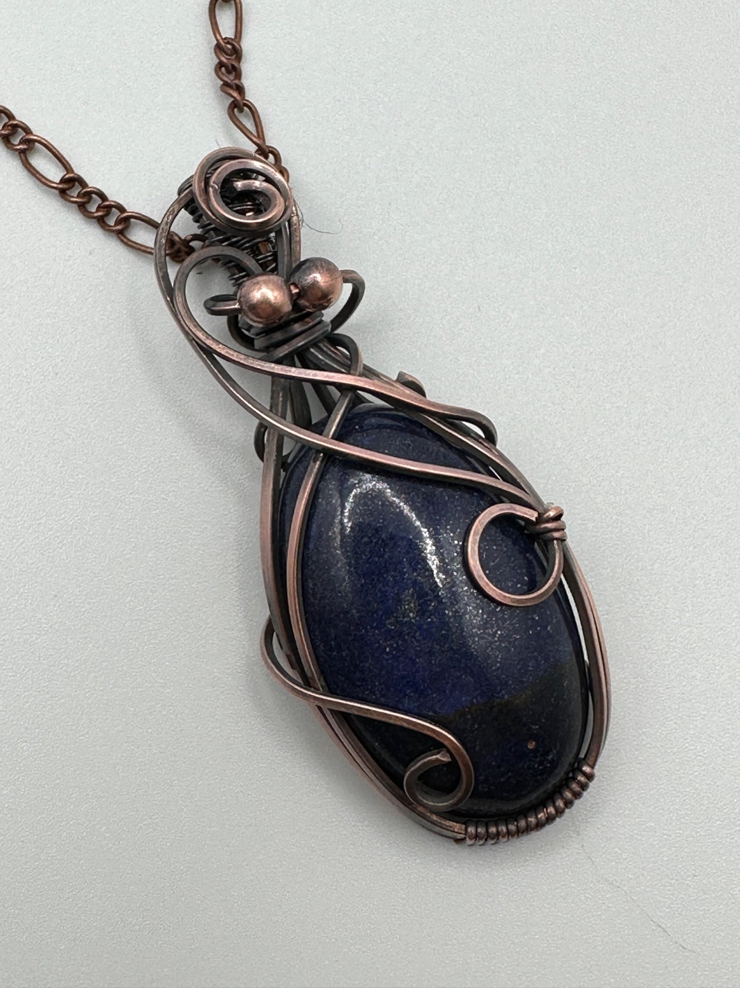 Oval Sodalite Handmade Wire Wrapped Pendant