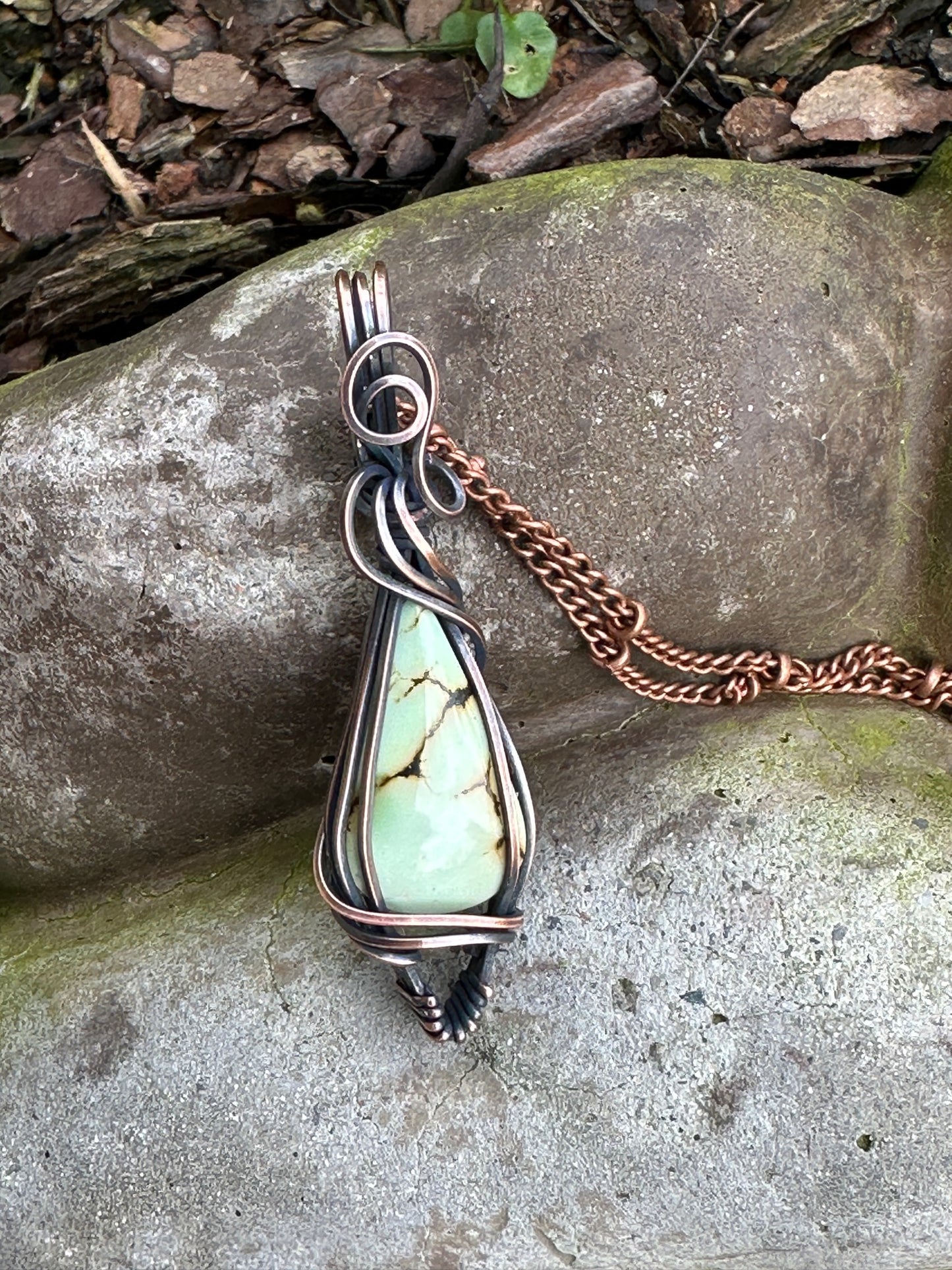 Handmade Wire Wrapped Turquoise Pendant