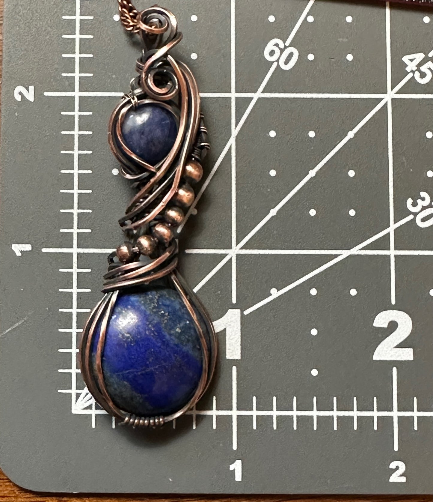 Handmade Wire Wrapped Sodalite Double Wire Wrapped Pendant