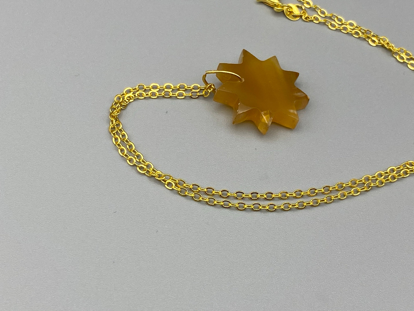 Nine Pointed Star Carnelian Crystal Necklace