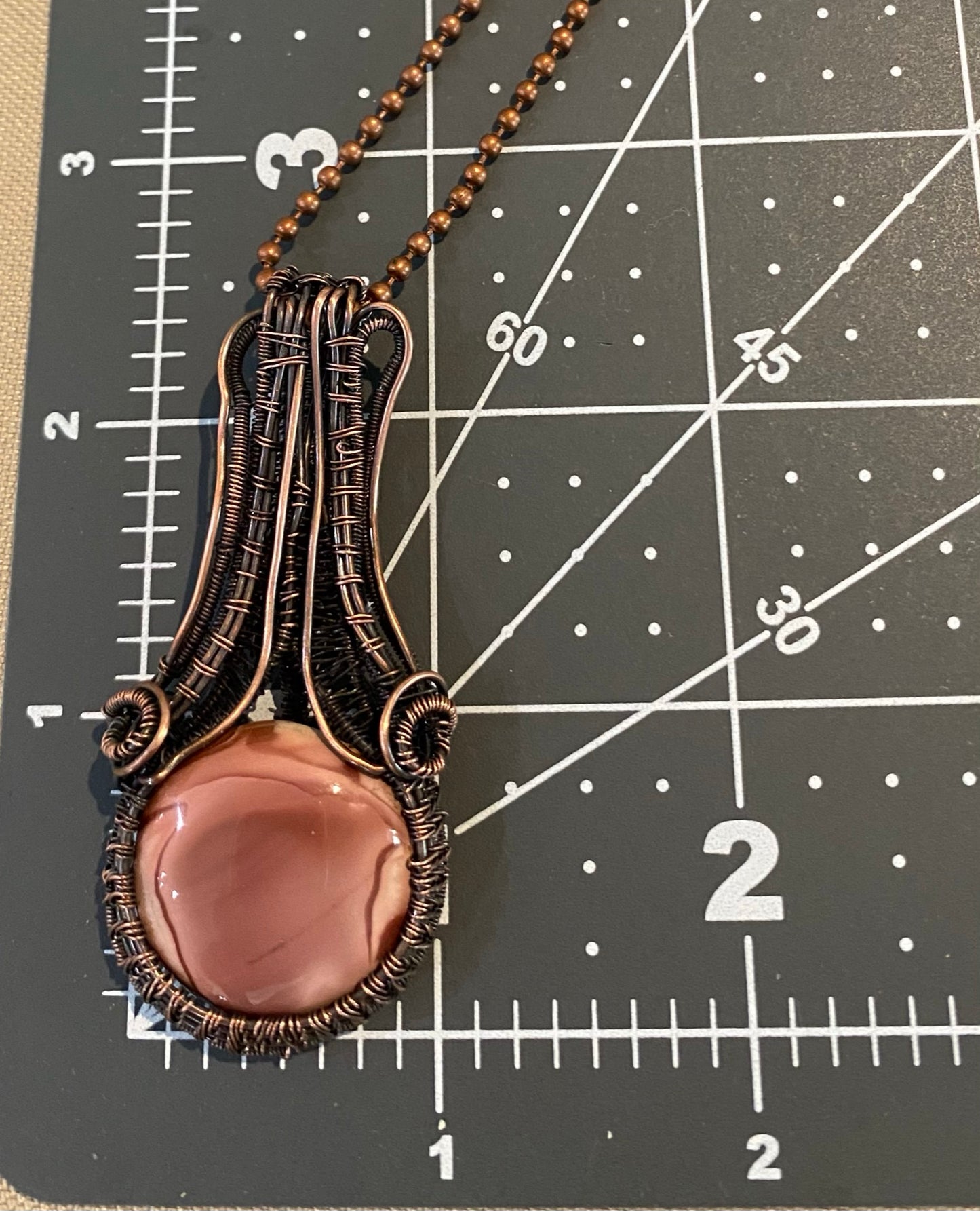 Imperial Jasper Pink Round Pendant with Tall Bail