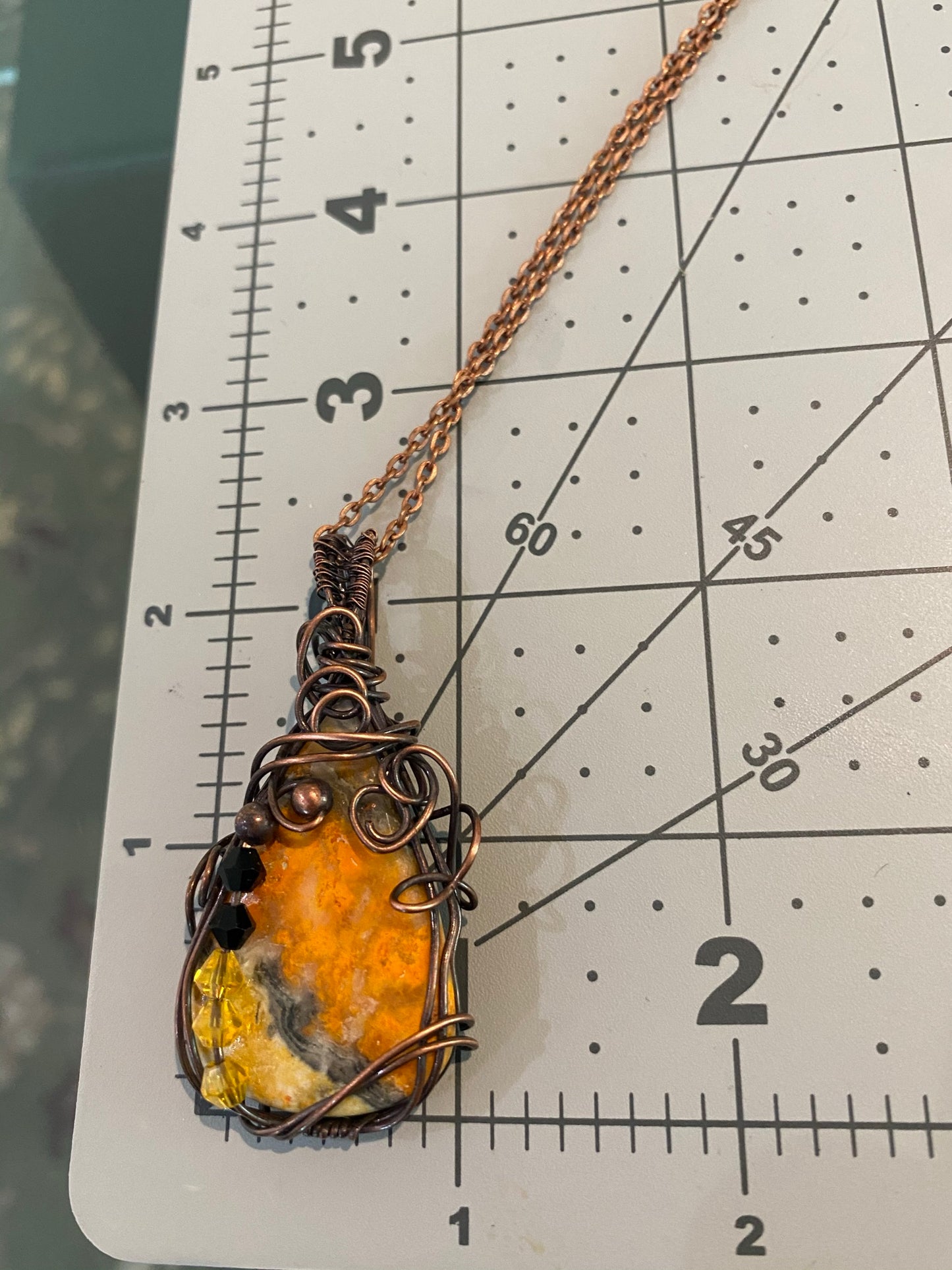 Wire Wrapped Bumble Bee Jasper Pendant