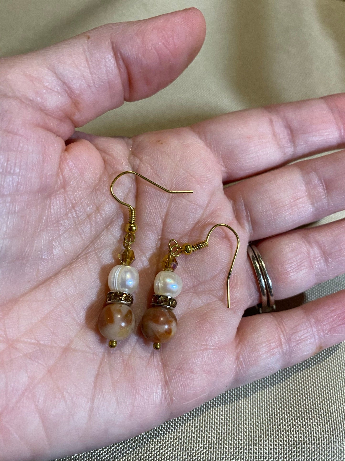 Pearl Beaded Dangle Earrings
