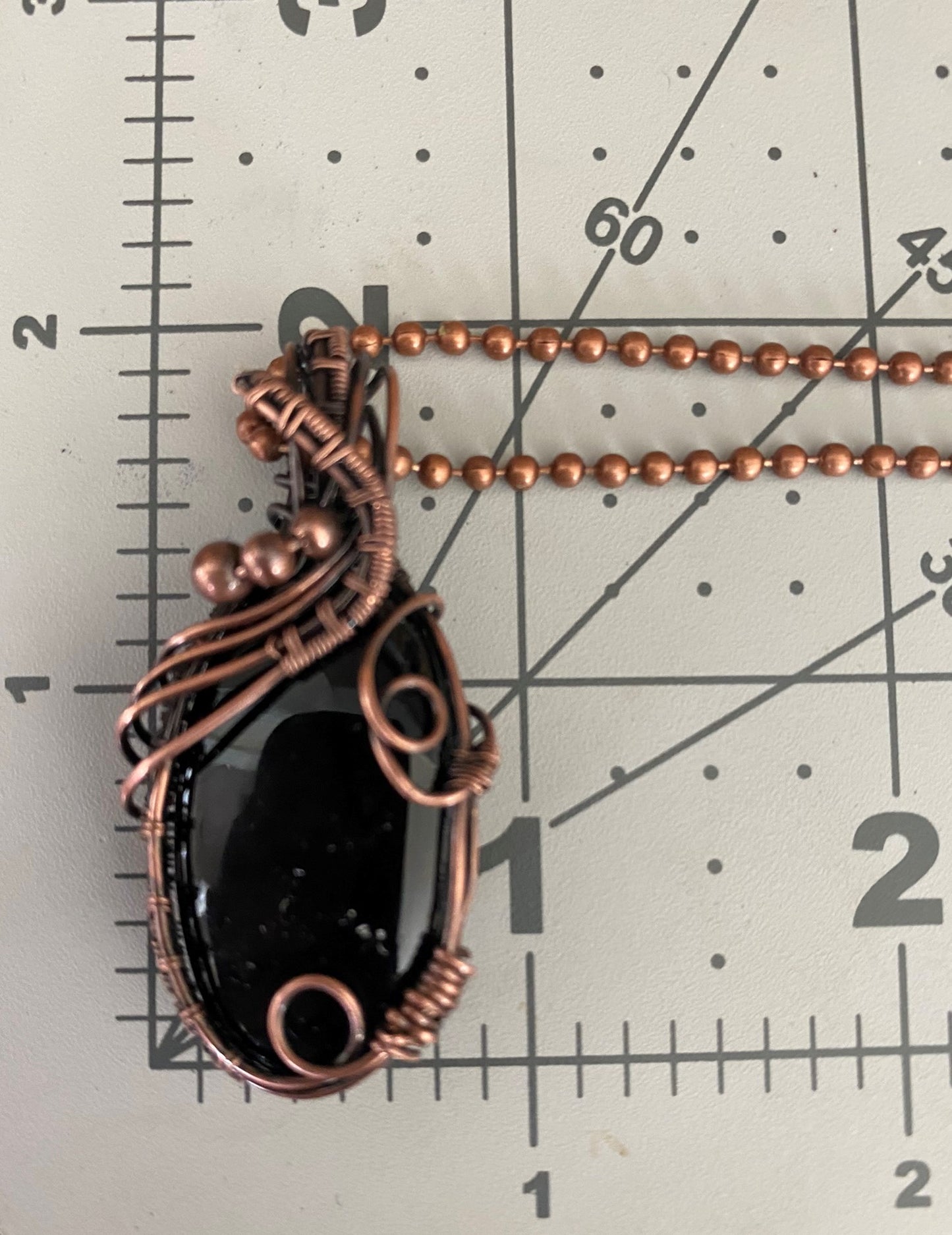 Black Onyx Oval Wire Wrapped Pendant