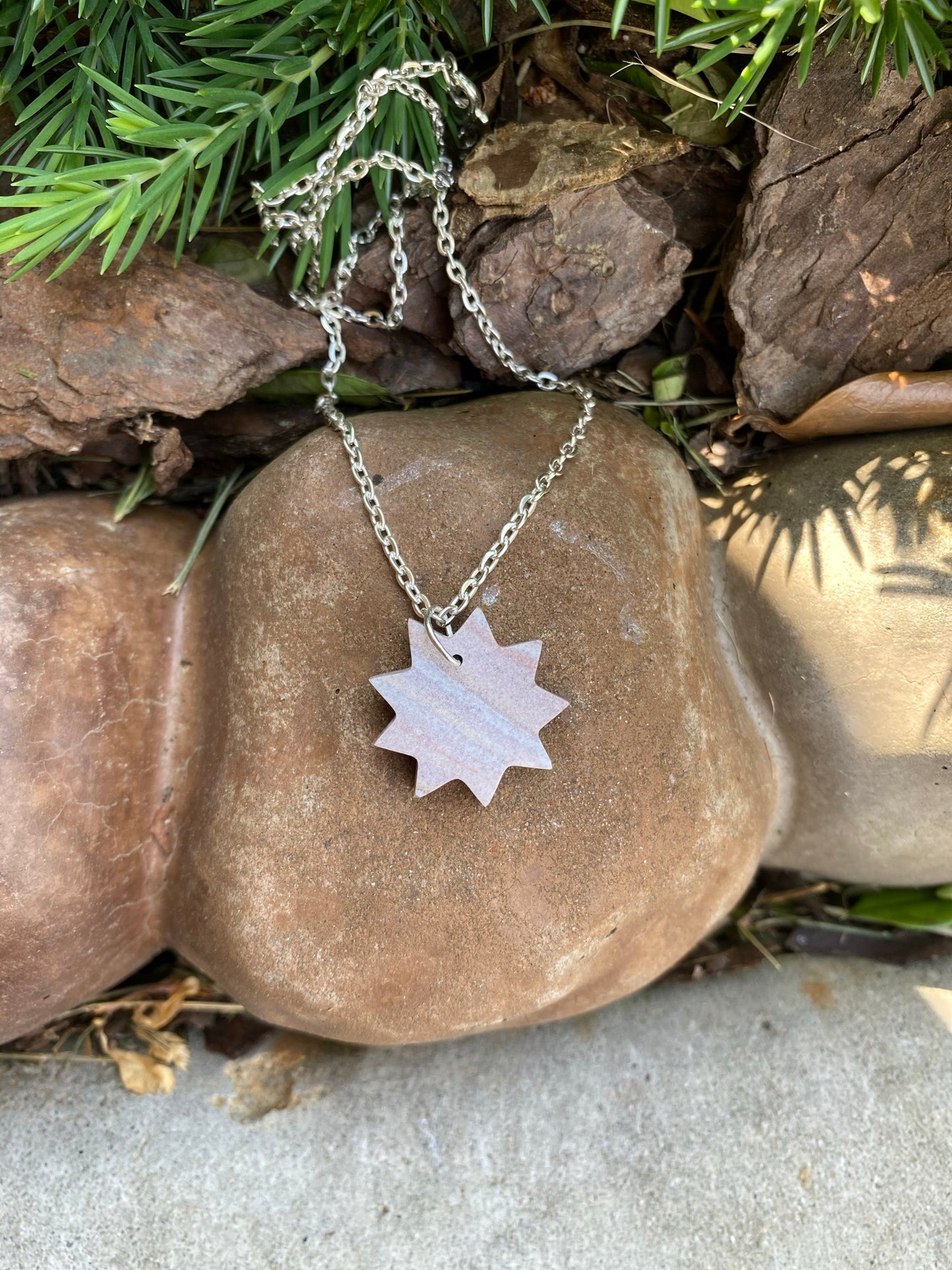 Nine Pointed Star Crystal Necklace