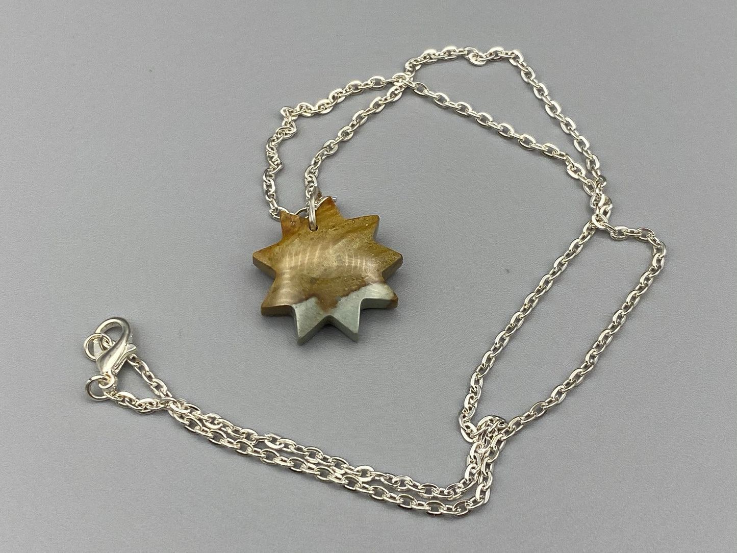 Nine Pointed Star Polychrome Crystal Necklace