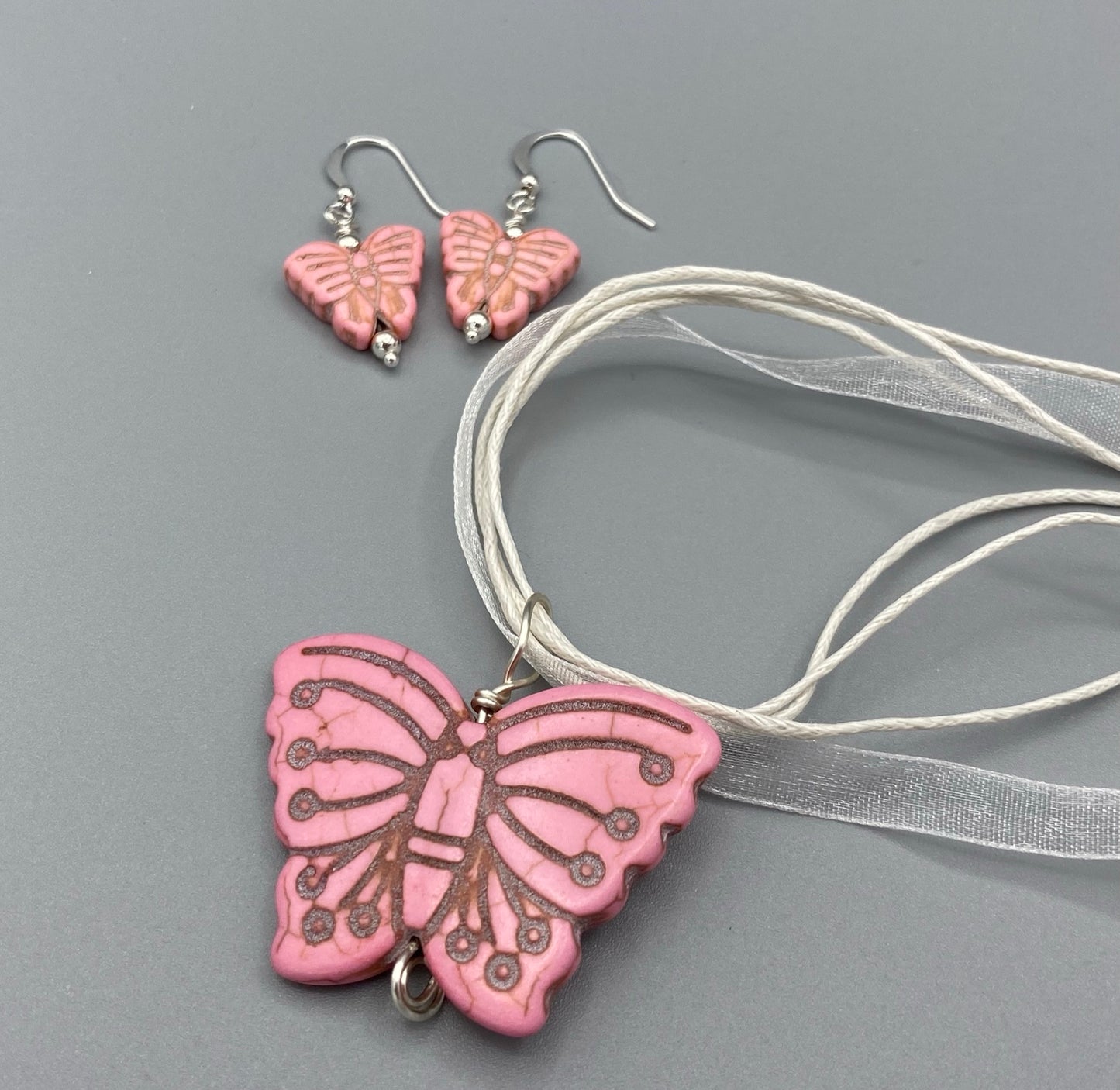 Butterfly Necklace and Earring Sets | Various Colors