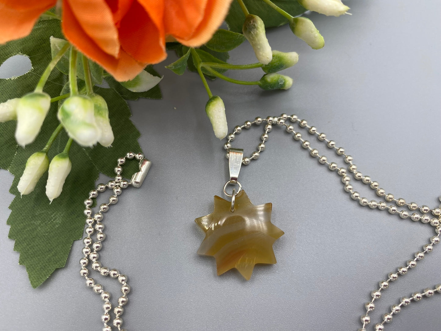 Nine Pointed Star Crystal Necklace | Baha'i Pendant