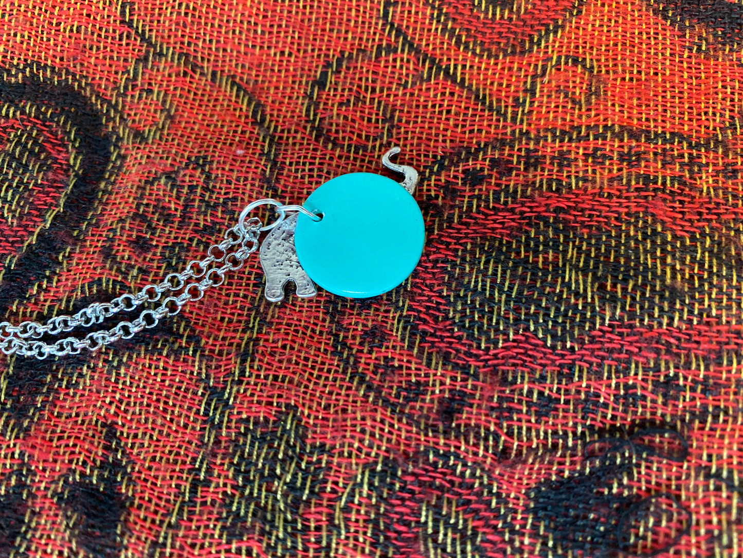 Silver Boho Elephant Charm Necklace