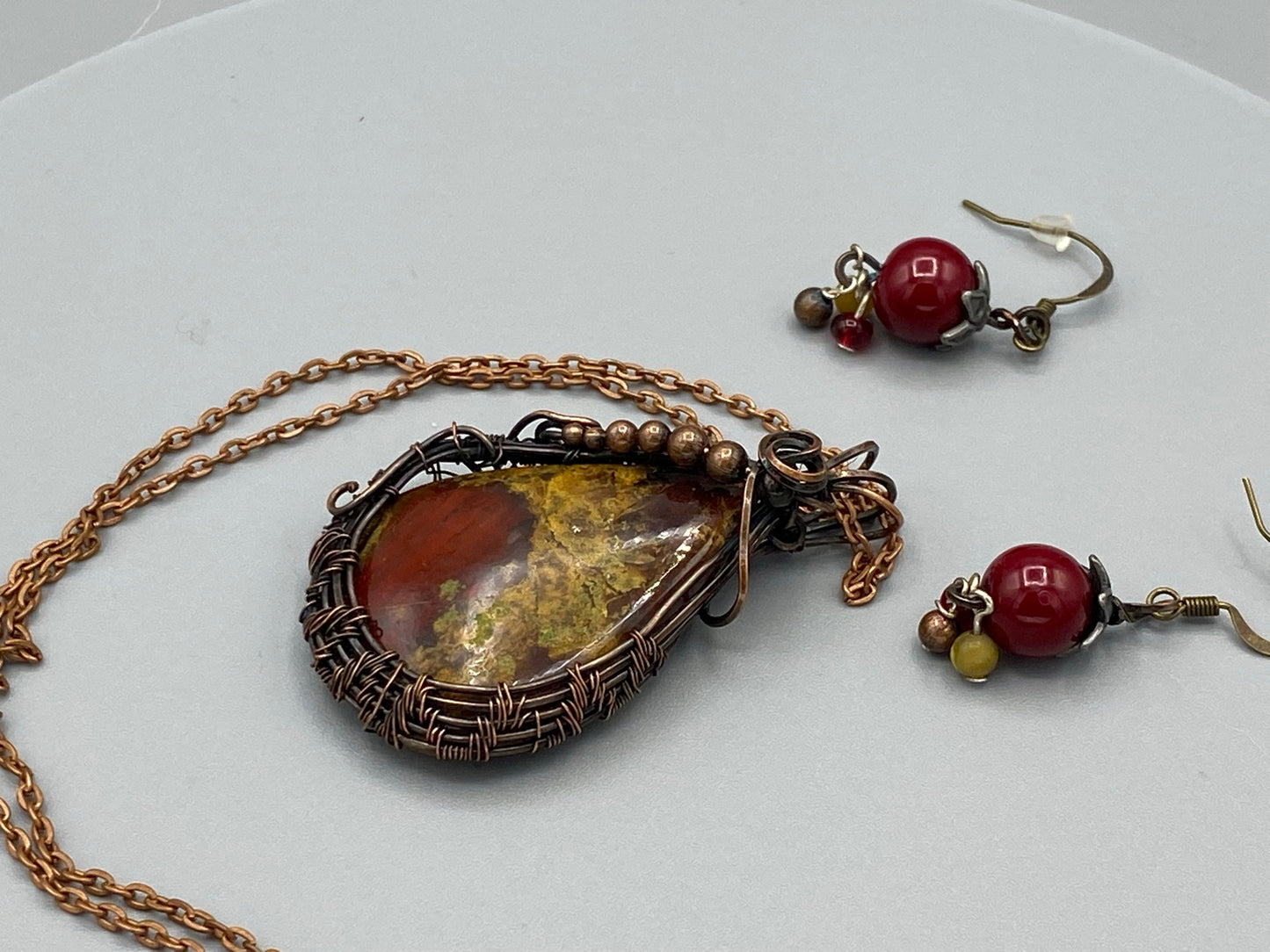 Pendant and Earring Set | Wire Wrapped Pendant