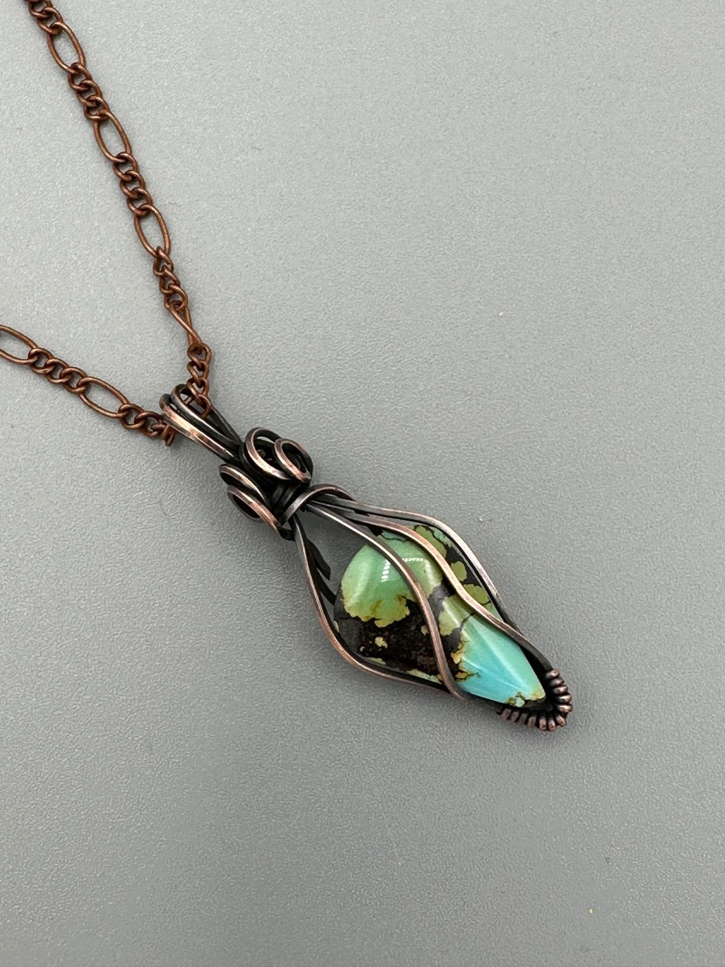 Handmade Wire Wrapped Turquoise Teardrop