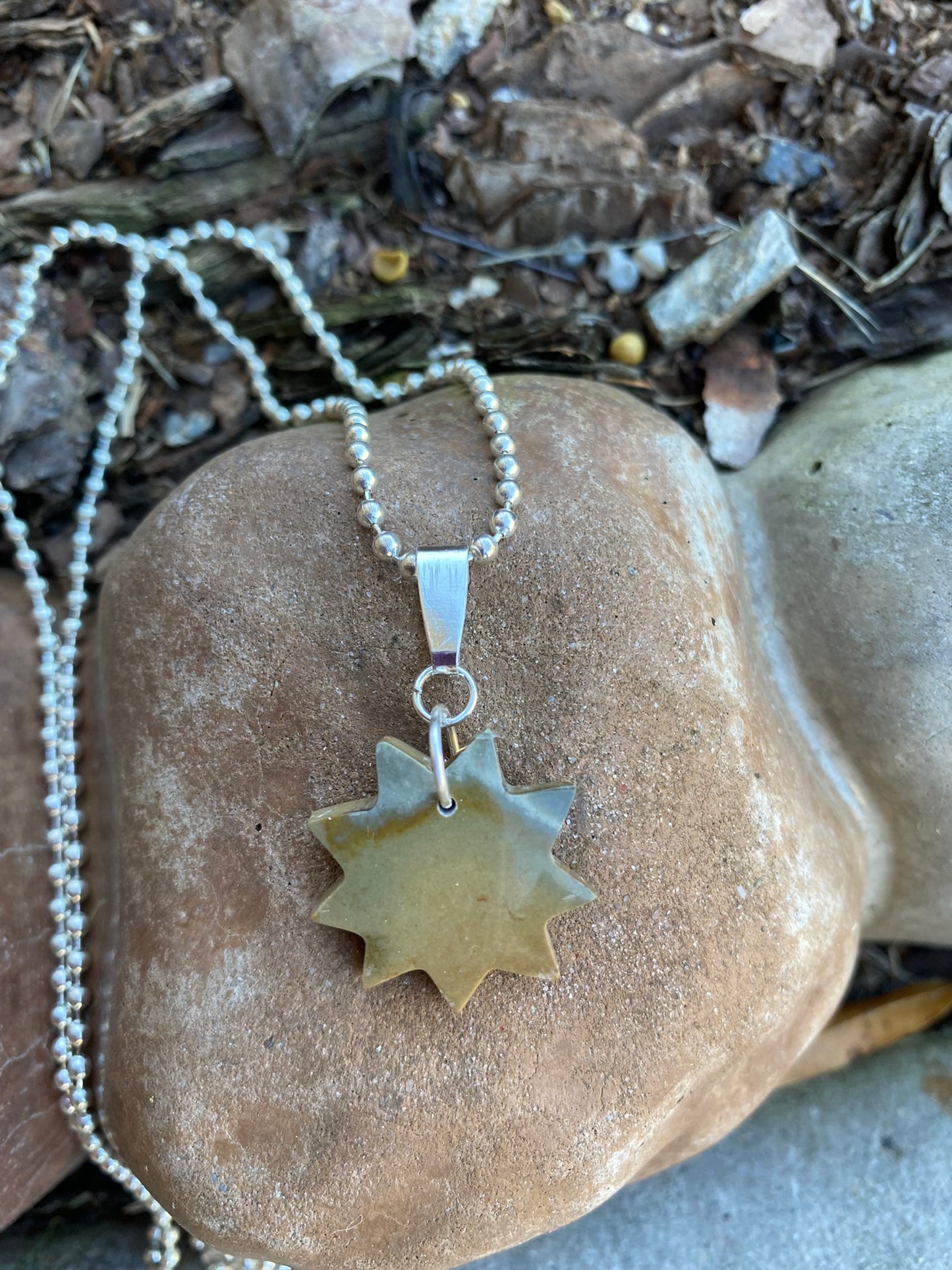 Nine Pointed Star Crystal Necklace | Baha'i Pendant