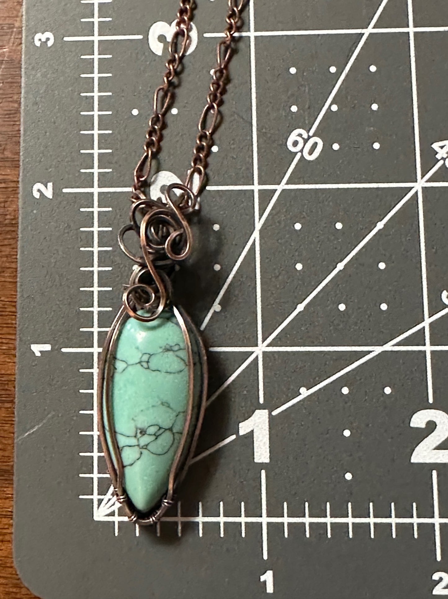 Synthetic Turquoise Handmade Wire Wrapped Pendant