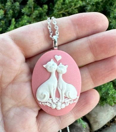 Kitty Cat Cameo Necklace
