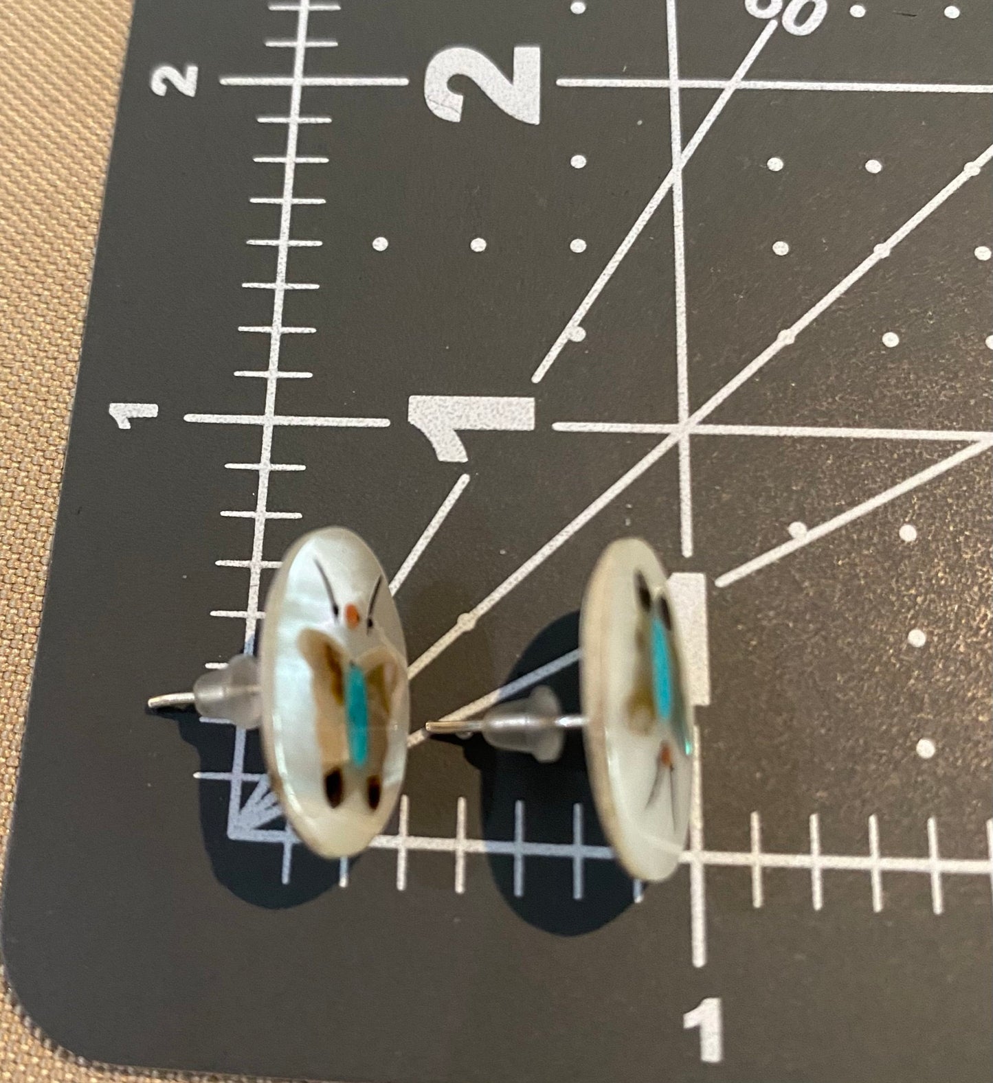 Mother Of Pearl Butterfly Post Earrings With Abalone