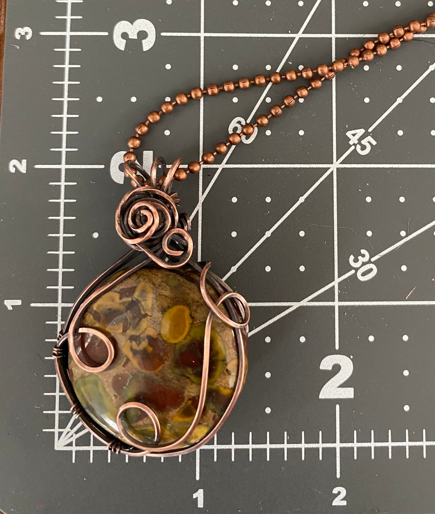 Natural Rain Forest Wire Wrapped Pendant